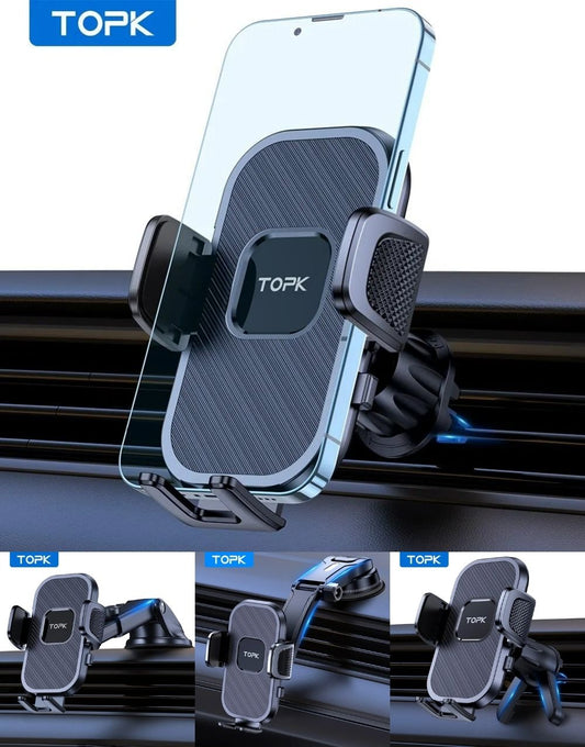 Uniwersalny uchwyt samochodowy na telefon – 4 systemy montażu