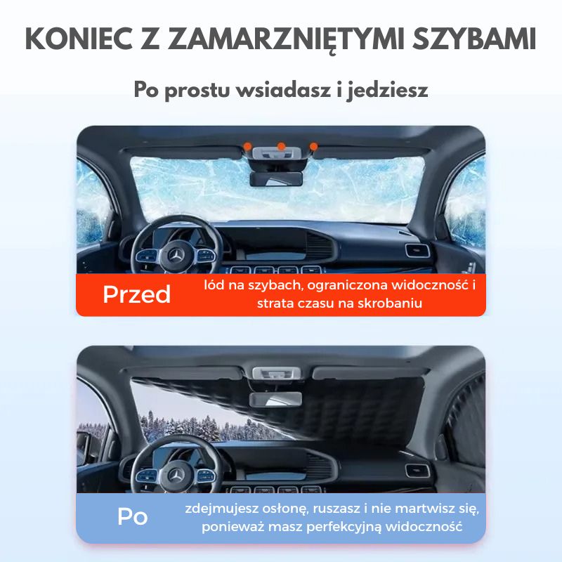 Osłona zimowa na przednią szybę i maskę samochodu